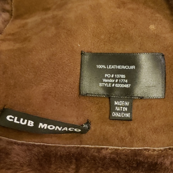 Club Monaco 100% Leather faux fur scarf - Picture 2 of 3